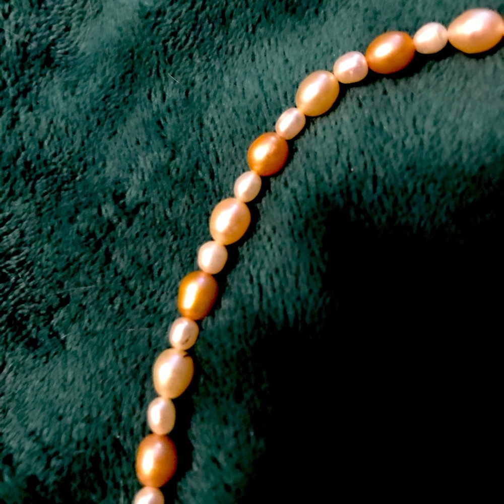 Light pink and white beaded necklace!